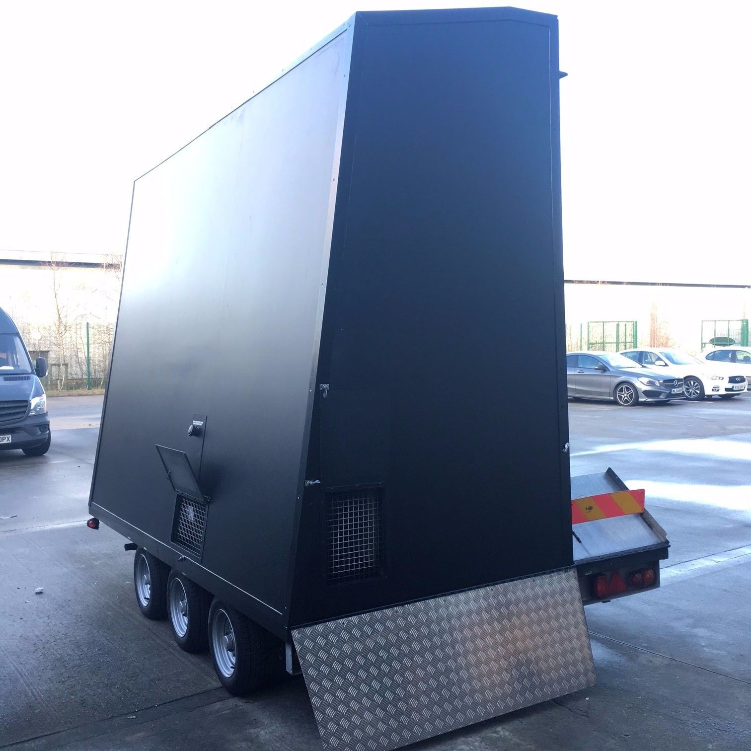 Deploying LED Trailer before installation.